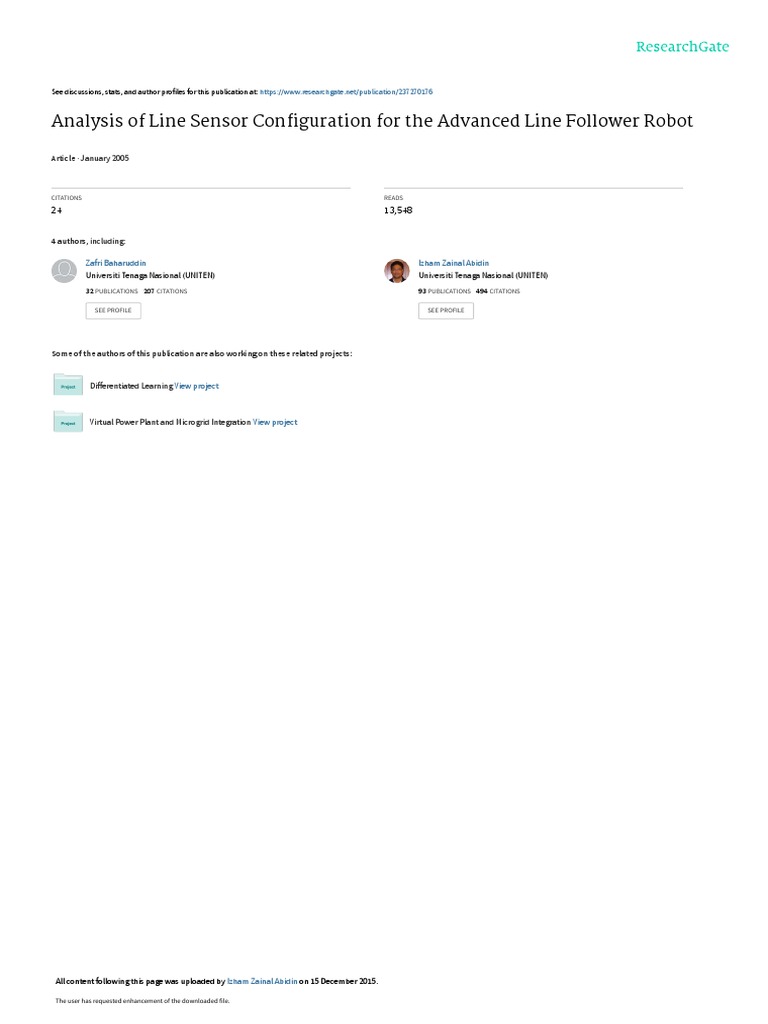 Analysis of Line Sensor Configuration For The Adva | Descargar gratis ...