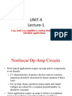 UNIT-4 Lecture-1: Log, - Anti Log Amplifiers, Analog Multipliers and Their Applications