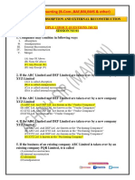 Financial Accounting MCQs on Amalgamation, Absorption and External Reconstruction (B.Com