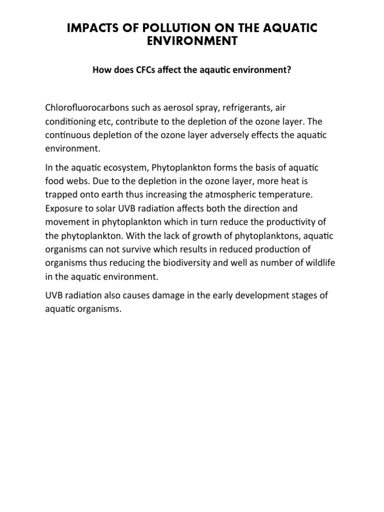 Impacts of Water Pollution | PDF | Science & Mathematics
