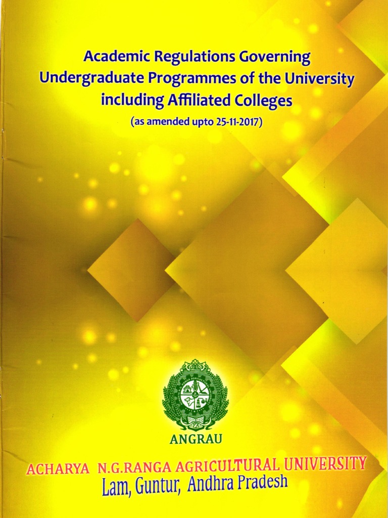 ANGRAU UG Regulations Overview | PDF | Course Credit | Academic Term