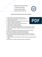 Cuestionario Normas Legales Del Salario Mínimo en Honduras