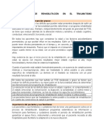 INTERVENCIONES DE REHABILITACIÓN EN EL TRAUMATISMO CRANEOENCEFÁLICO