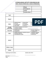 Rancangan Pengajaran Aktiviti Kokurikuklum: Badan Beruniform / Kelab & Persatuan / Sukan & Permainan