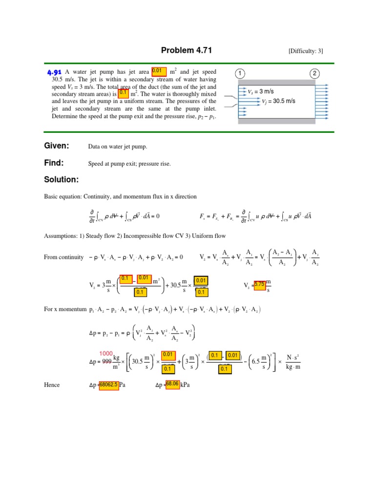 Water Jet Pump Flow Dynamics Analysis | PDF | Fluid Dynamics | Gas ...