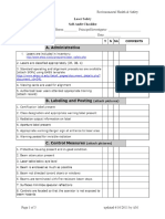 2011 Laser Safety Self-Audit Checklist