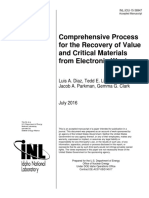 Comprehensive Process For The Recovery of Value and Critical Materials From Electronic Waste