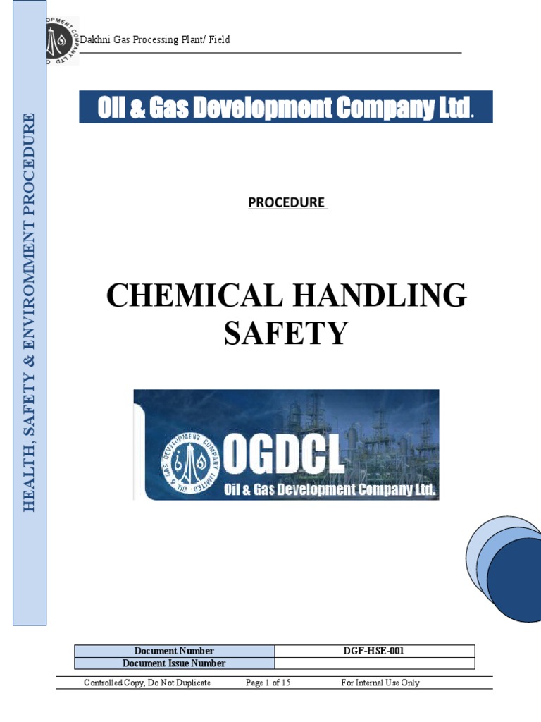 Chemical Handling Procedure PDF Combustion Dangerous Goods