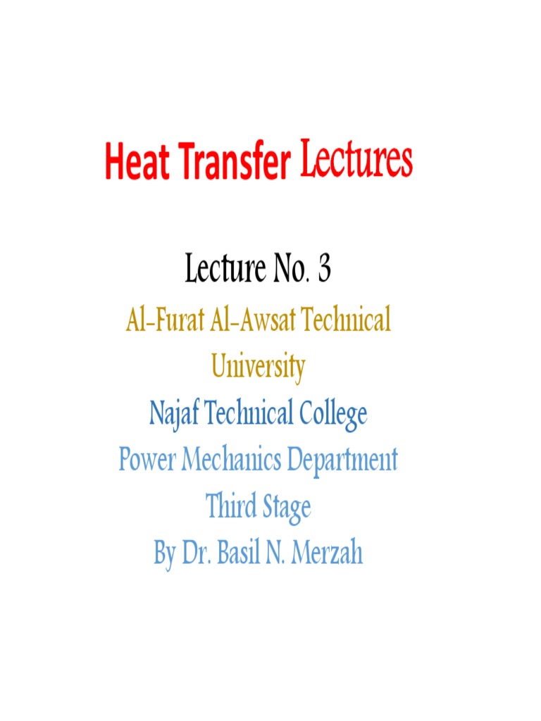 Heat Transfer Lecture No 3 Pdf Thermal Conduction Temperature