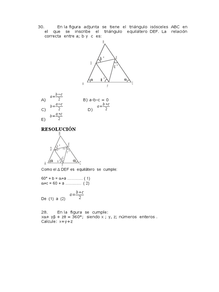 Problemas de Triángulos y Ángulos | PDF | Matemática Elemental ...
