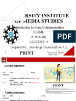 University Institute of Media Studies: Print