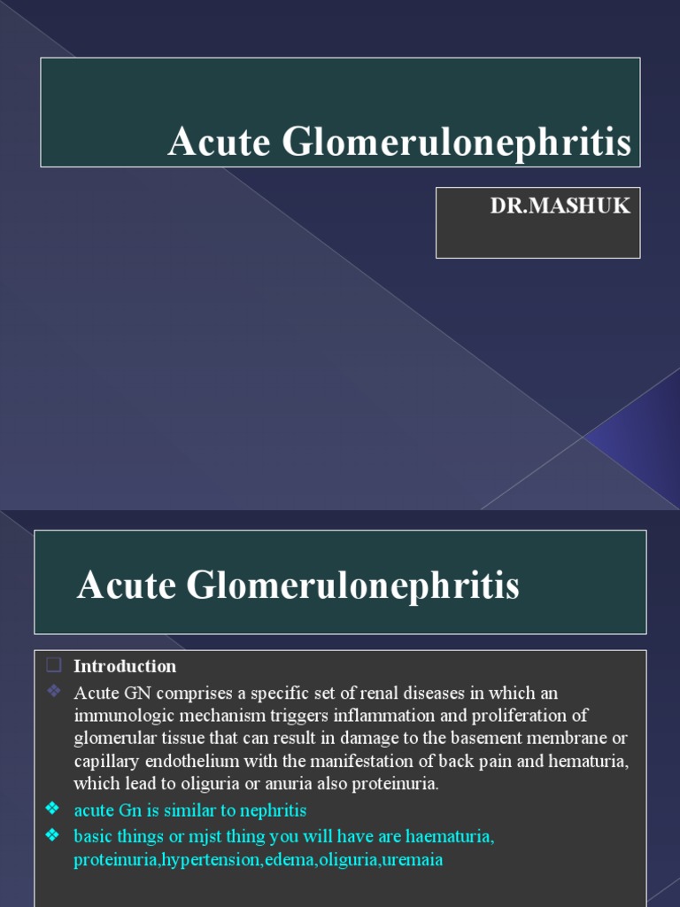 Acute Glomerulonephritis Overview | PDF | Internal Medicine | Medical ...