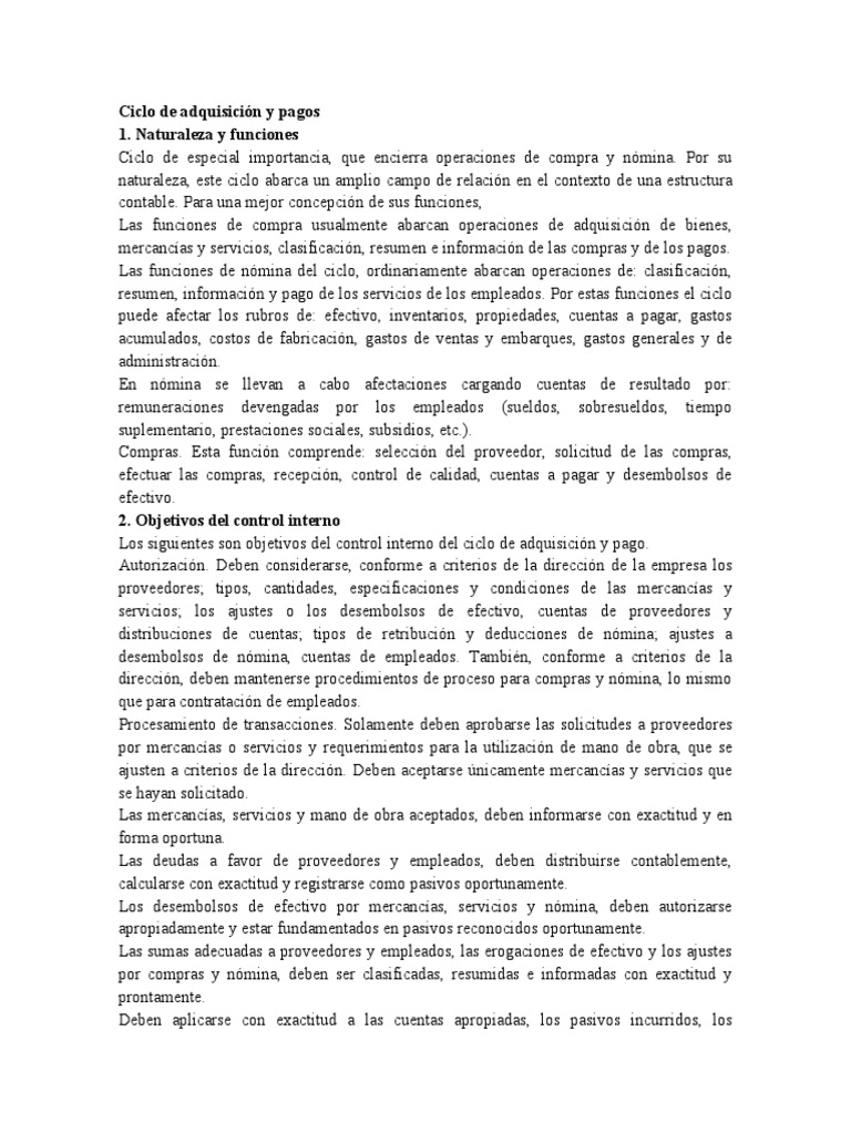 Control Interno en Ciclo de Compras y Pagos | PDF | Empresas | Contabilidad