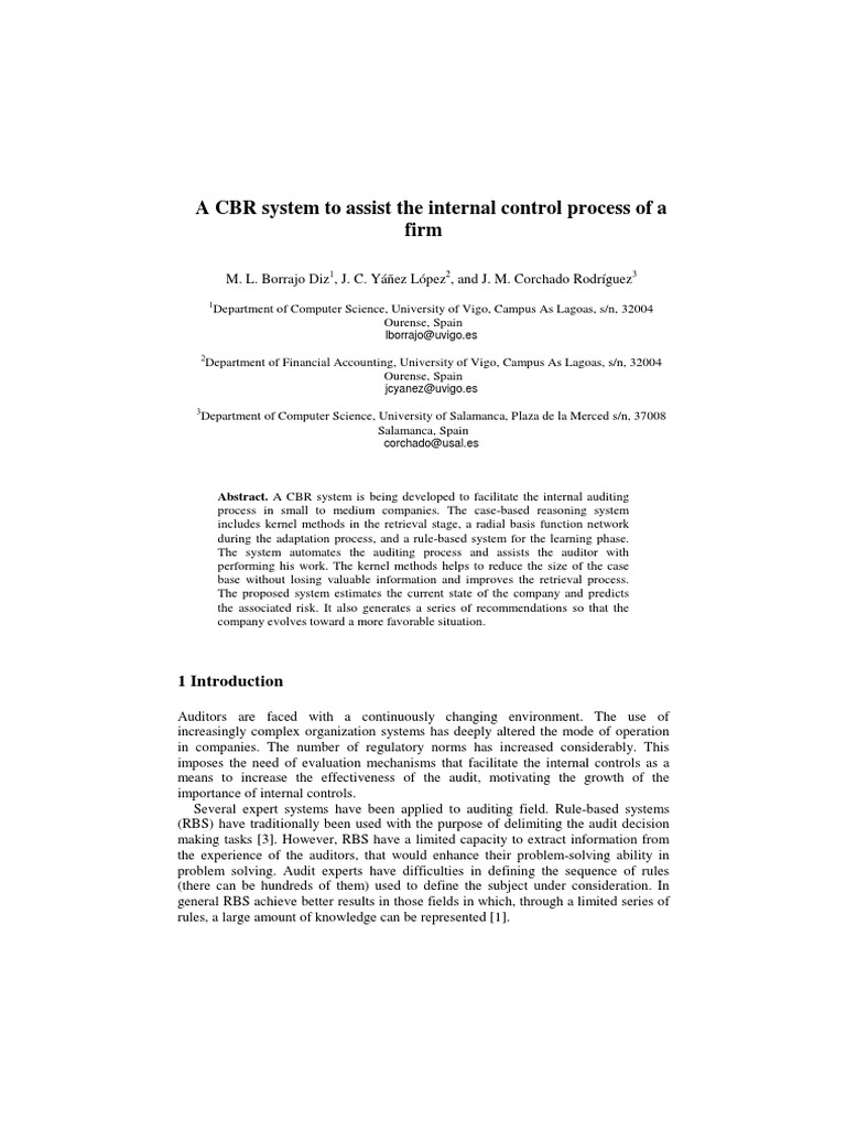 CBR System for Internal Audit Support | PDF | System | Audit