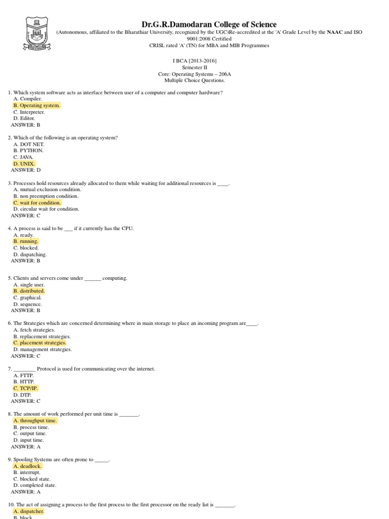 What Is Compaction In Operating System Mcq