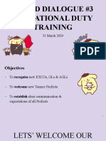 Board Dialogue #3 Operational Duty Training: 31 March 2020