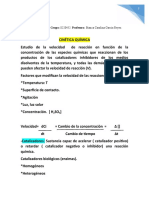 Cinetica Quimica y Velocidad de Reaccion