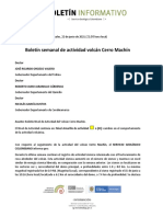 Boletin Semanal de Actividad Del Volcan Cerro Machin Del 15 de Junio Al 21 de Junio de 2021