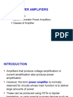 Power Amplifiers: Introduction Bipolar Transistor Power Amplifiers Classes of Amplifier
