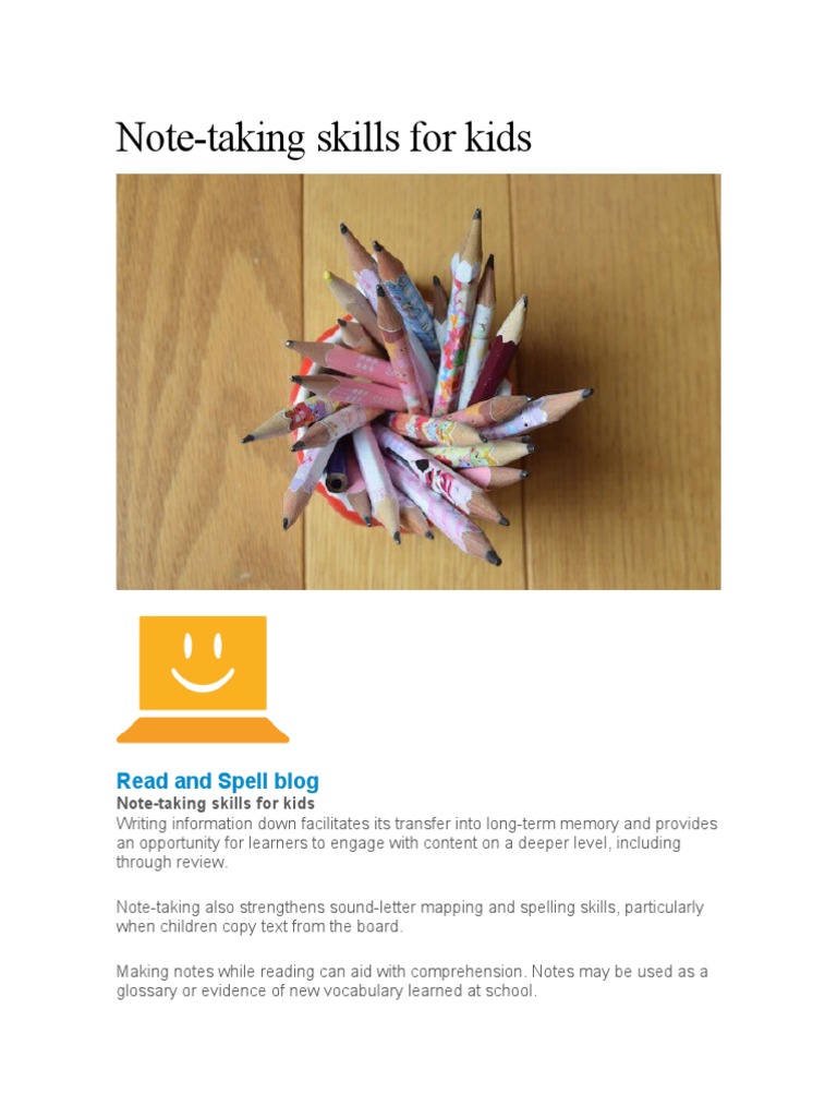 Note-Taking Tips for Kids' Success | PDF | Learning Disability | Memory