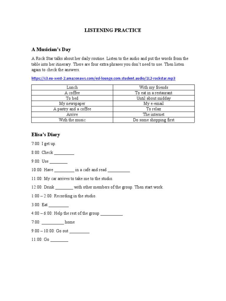 Listening Practice | PDF | Art