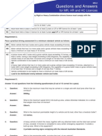 Questions and Answers: For MR, HR and HC Licences