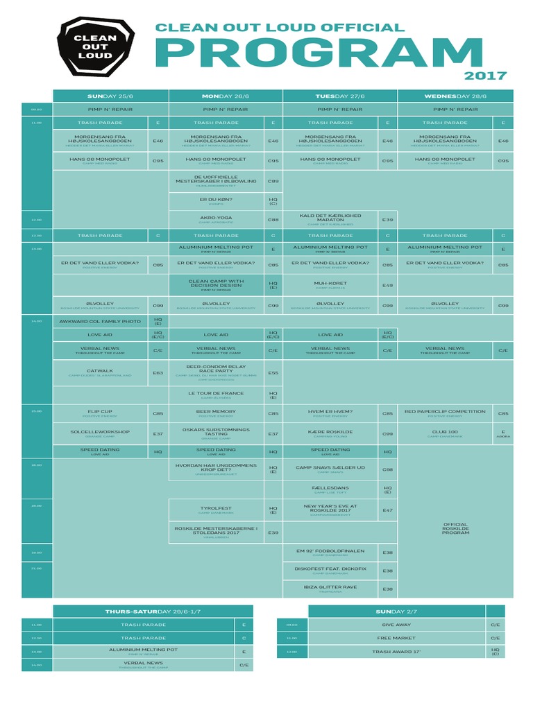 Program: Clean Out Loud Official | PDF | Computer Standards | Computer ...