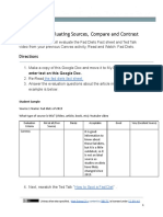 HF 3-2 - Fad Diets - Evaluating Source, Compare and Contrast