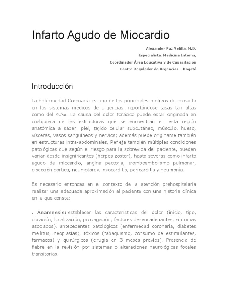 Infarto Agudo Del Miocardio | Descargar gratis PDF | Infarto de ...