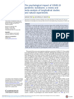 The Psychological Impact of Covid 19 Pandemic Lockdowns A Review and Meta Analysis of Longitudinal Studies and Natural Experiments