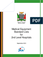 Medical Equipment Standard Lists For 2nd Level Hospitals