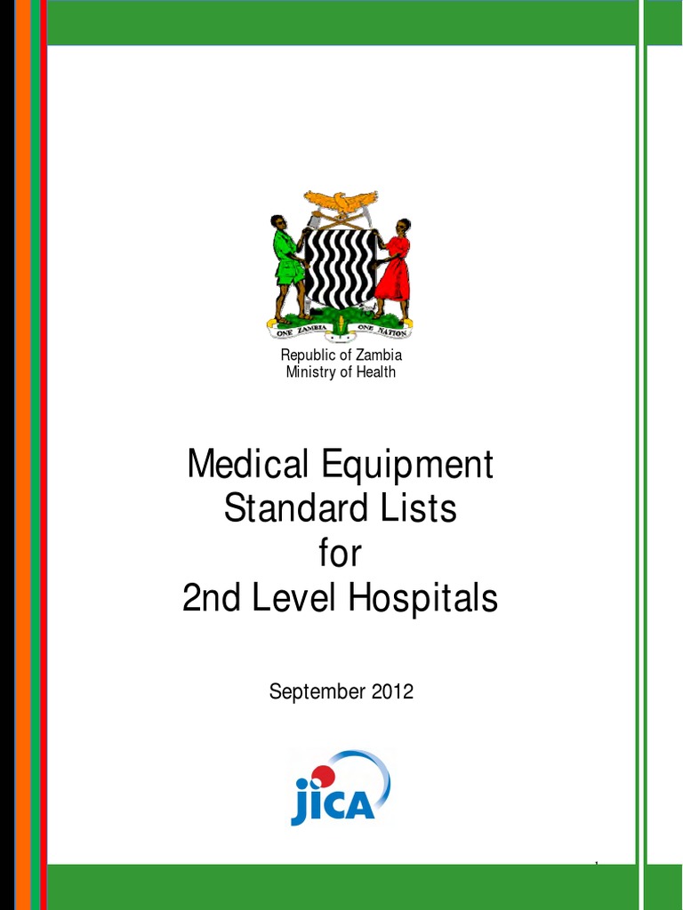 Medical Equipment Standard Lists For 2nd Level Hospitals PDF Operating Theater Intensive