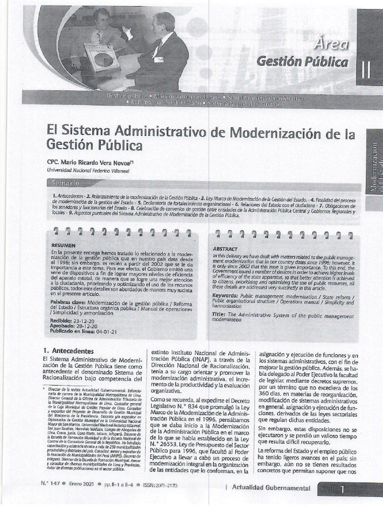 Modernizacion de La Gestion Publica | PDF