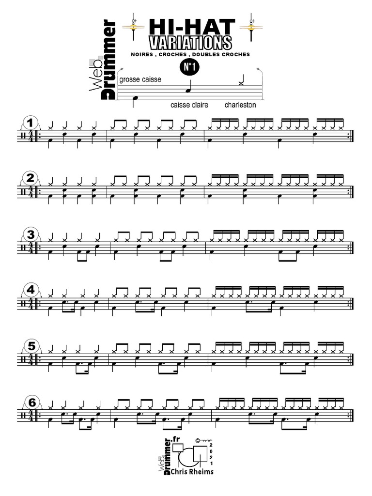 HI HAT VARIATIONS N°1 Def | PDF | Instruments de musique | Batterie