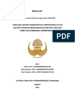 Makalah Analisis Sistem Transportasi Terintegrasi Di Dki Jakarta