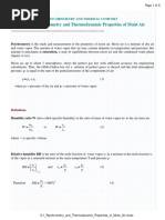 8.1 Psychrometry and Thermodynamic Properties of Moist Air