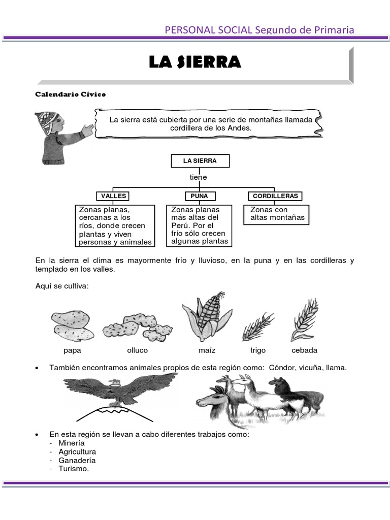 La Sierra para Segundo de Primaria | PDF