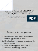 Aim 6+ Cycle 08 Lesson 04 Two-Question Essay: BT - Instructed by Nhan Nguyen
