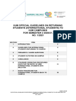 Iium Official Guidelines on Returning International Students Sem 2 2021