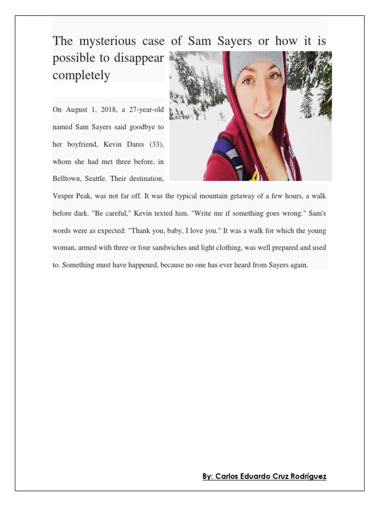 The Disappearance of Sam Sayers | PDF