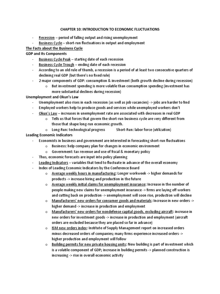 Economic Fluctuations Overview | PDF | Aggregate Demand | Supply ...
