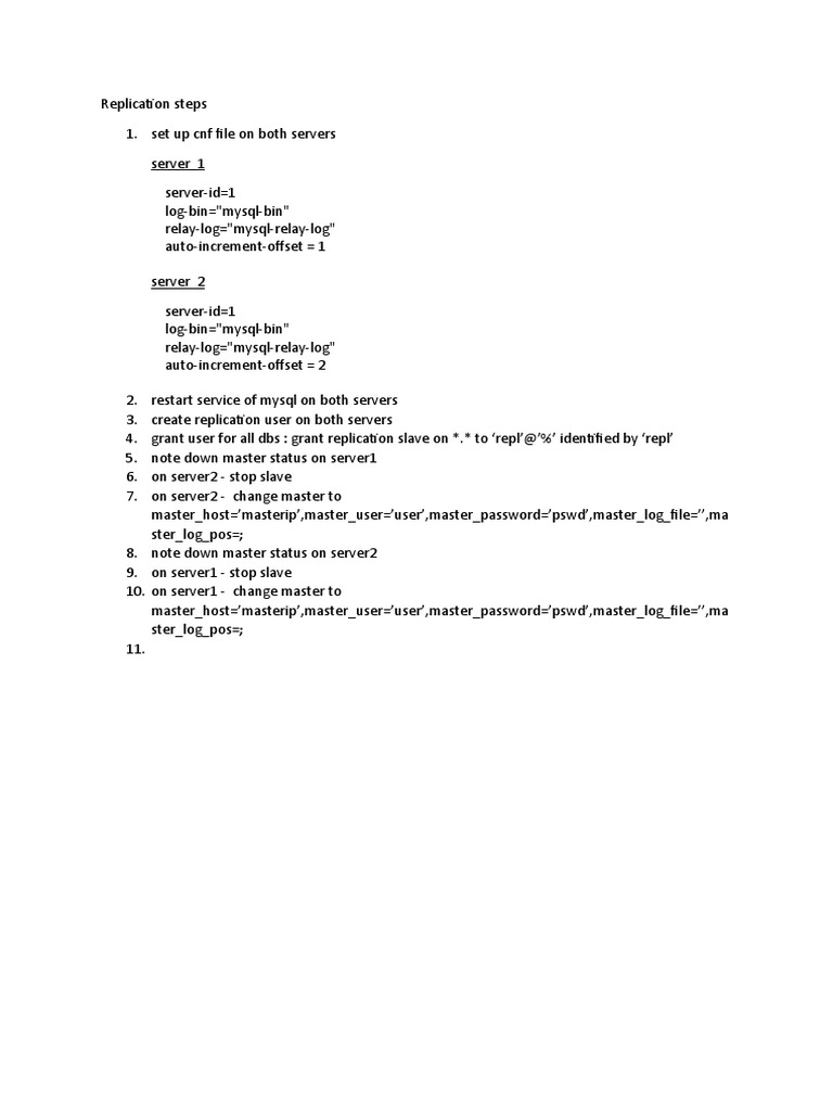 MySQL Replication Setup Guide | PDF