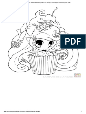 Desenho de Chibi Garota Cupcake para Colorir - Desenhos para Colorir e  Imprimir Gratis
