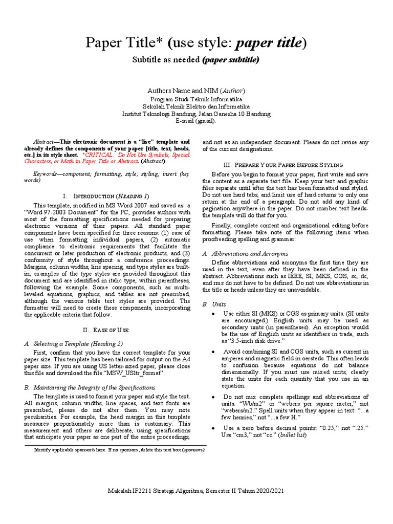 A4 Paper Formatting Guidelines | PDF | Note (Typography) | Bracket