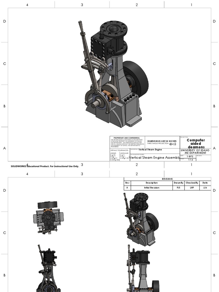 Vertical Steam Engine Assembly Plans | PDF | Screw | Manufactured Goods