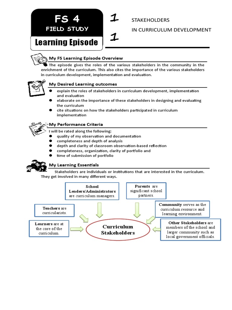 Roles of Stakeholders in Curriculum | PDF | Curriculum | Mentorship