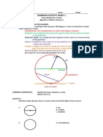 Learning Activity Sheet 1: Circumference: The Circumference of A Circle Is The Distance Around It