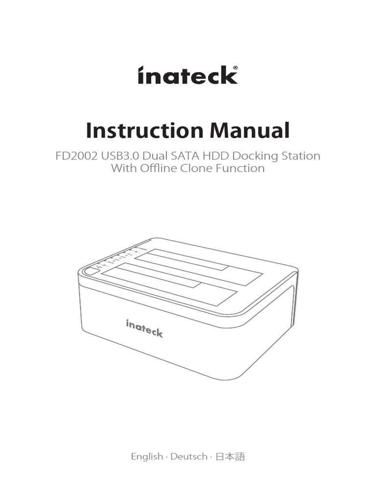 Inateck Dock ManualV9 PDF Hard Disk Drive Information Age
