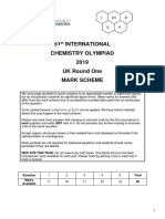 51 International Chemistry Olympiad 2019 UK Round One Mark Scheme