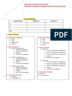 English For Biotech Quiz Comparison and Contrast Brainstorming and Outline Essay